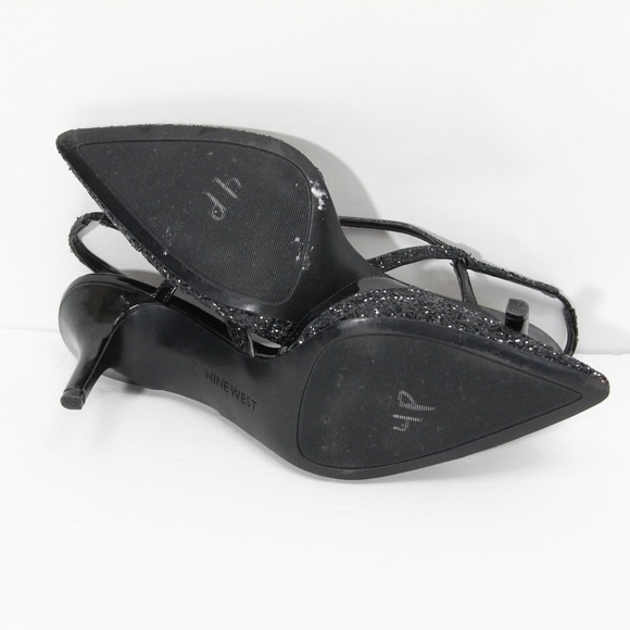 Nine West Glitter Heels sz 9.5 Black Stilettos - Picture 8 of 8